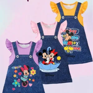 Disney Three-Piece Girls' Casual Mickey Mouse Style Minnie Cartoon Pattern