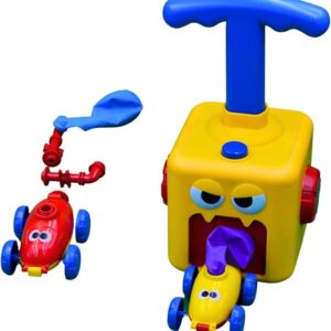 Mu Bear & Co Yellow Monster Balloon Airpower Car - Exciting Educational Toy for Kids Toddler 3 and Up, Outdoor Fun with Manual Pump